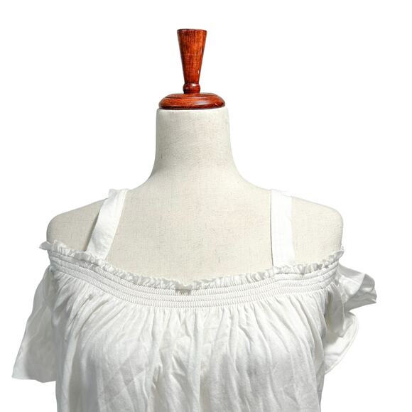 We the Free People‎ Small Women's Cream Boho Babydoll Off Shoulder Top Shirt (5) - Picture 3 of 10